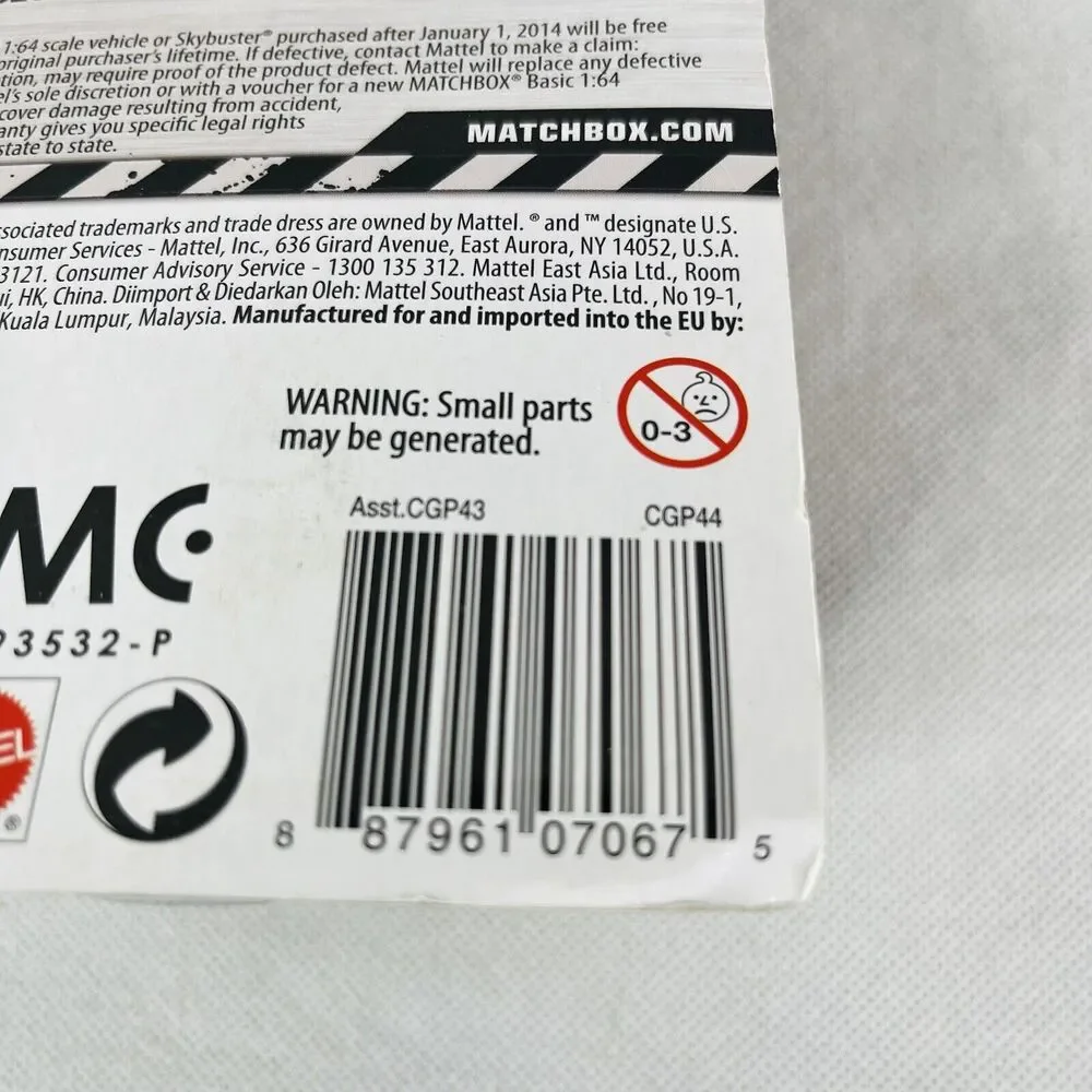 Matchbox MBX Construction- Work Ready 1:64 Scale Die Cast 2014 CGP44‎